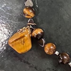 crystal necklace brown